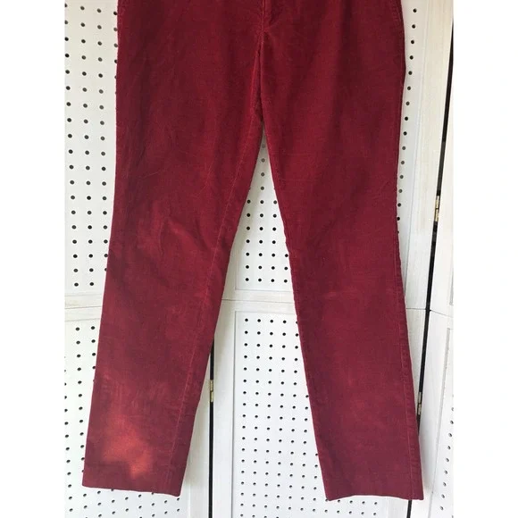 Hugo Boss Women's 30R Red Corduroy Pants Straight Leg Cotton Stretch - Picture 3 of 6